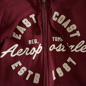 Aeropostale Burgundy Zip-Up Jacket
